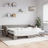 Sofa rozsuwana z materacami, kolor taupe, 90x200 cm, tkanina