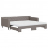 Sofa rozsuwana z materacami, kolor taupe, 90x200 cm, tkanina