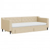 Sofa rozsuwana z szufladami, kremowa, 80x200 cm, tkanina