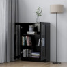 Witryna, czarna, 82,5x30,5x115 cm, materiał drewnopochodny