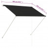 Markiza zwijana, 100 x 150 cm, antracytowa