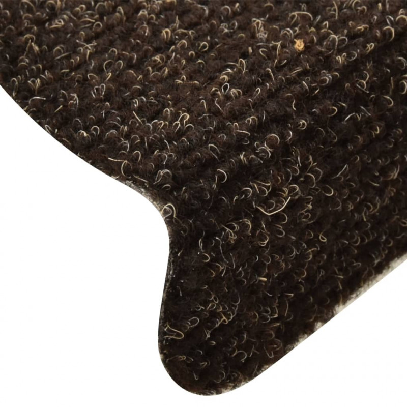 Samoprzylepne nakładki na schody, 5 szt., brązowe, 56x17x3 cm