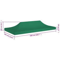 Dach do namiotu imprezowego, 6 x 3 m, zielony, 270 g/m²