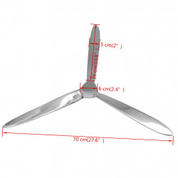 Śmigło do dekoracji ściany, aluminium, srebrne, 70 cm