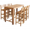Stolik i krzesła barowe, 7 elementów, lite drewno akacjowe