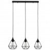Lampa sufitowa, diamentowe klosze, czarna, 3 żarówki E27