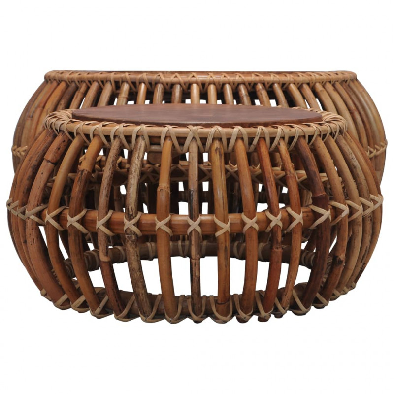 Stoliki kawowe, 2 szt., naturalny rattan