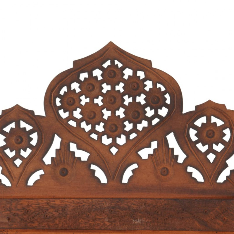 Parawan 4-panelowy, rzeźbiony, brąz, 160x165 cm, drewno mango