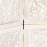 Parawan 5-panelowy, rzeźbiony, biały, 200x165 cm, drewno mango