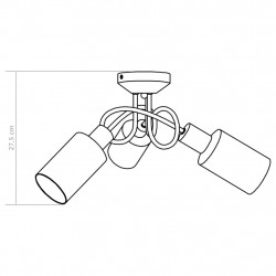 Lampa sufitowa z ceramicznymi kloszami na 3 żarówki E14