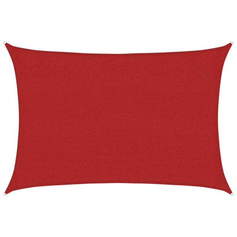 Żagiel przeciwsłoneczny, 160 g/m², czerwony, 2,5x4 m, HDPE