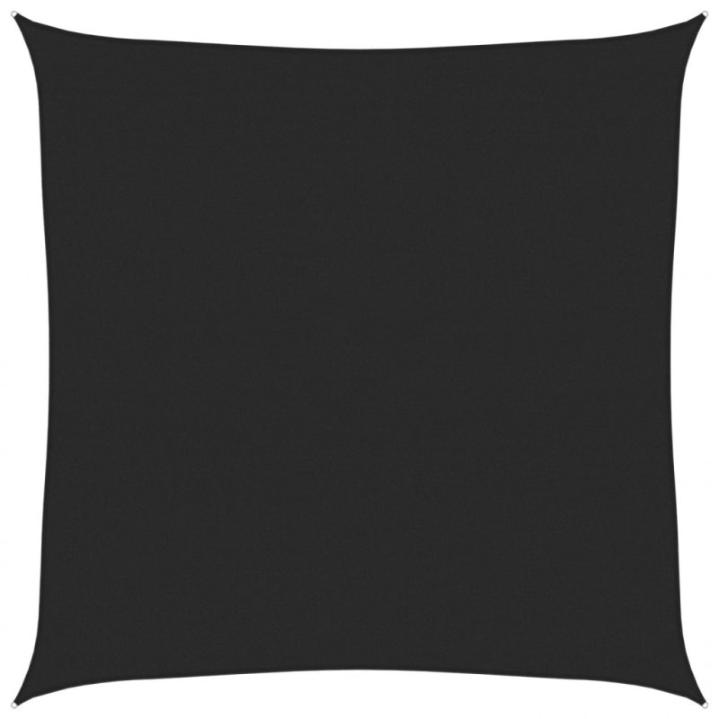 Żagiel przeciwsłoneczny, 160 g/m², czarny, 7x7 m, HDPE