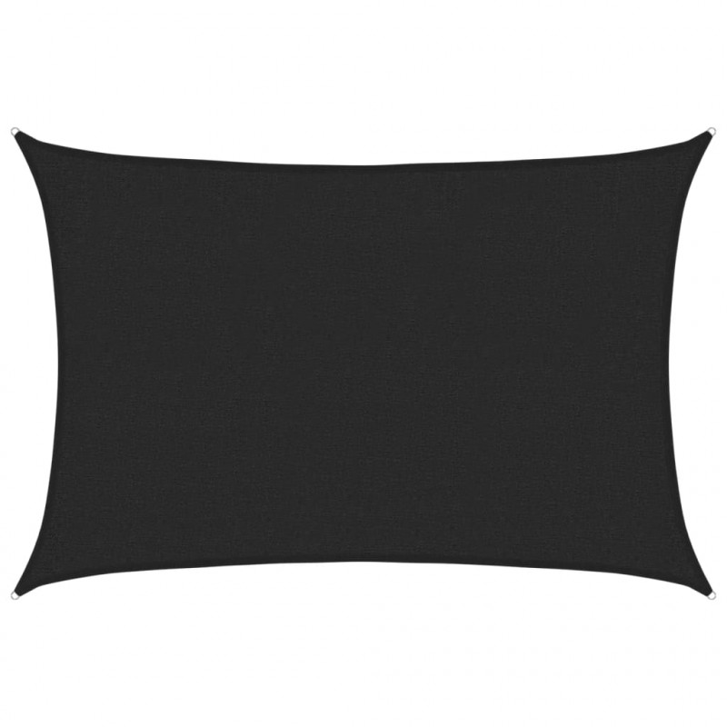 Żagiel przeciwsłoneczny, 160 g/m², czarny, 2x3 m, HDPE