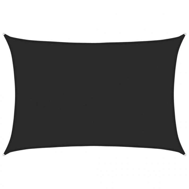 Żagiel przeciwsłoneczny, 160 g/m², czarny, 5x6 m, HDPE