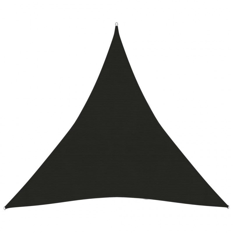 Żagiel przeciwsłoneczny, 160 g/m², czarny, 6x6x6 m, HDPE