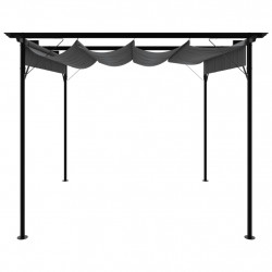 Pergola ogrodowa ze zwijanym dachem, 3x3 m, antracyt, 180 g/m²