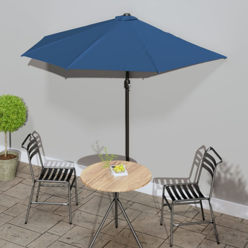 Półparasol balkonowy, aluminium, niebieski, 270x144x222 cm