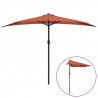 Półparasol balkonowy, aluminium, terakota, 300x155x223 cm