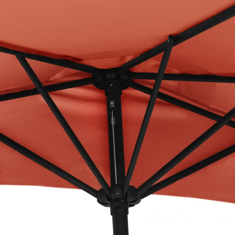 Półparasol balkonowy, aluminium, terakota, 300x155x223 cm