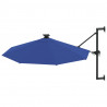 Parasol ogrodowy z LED, ścienny, 300 cm, niebieski