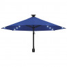 Parasol ogrodowy z LED, ścienny, 300 cm, niebieski