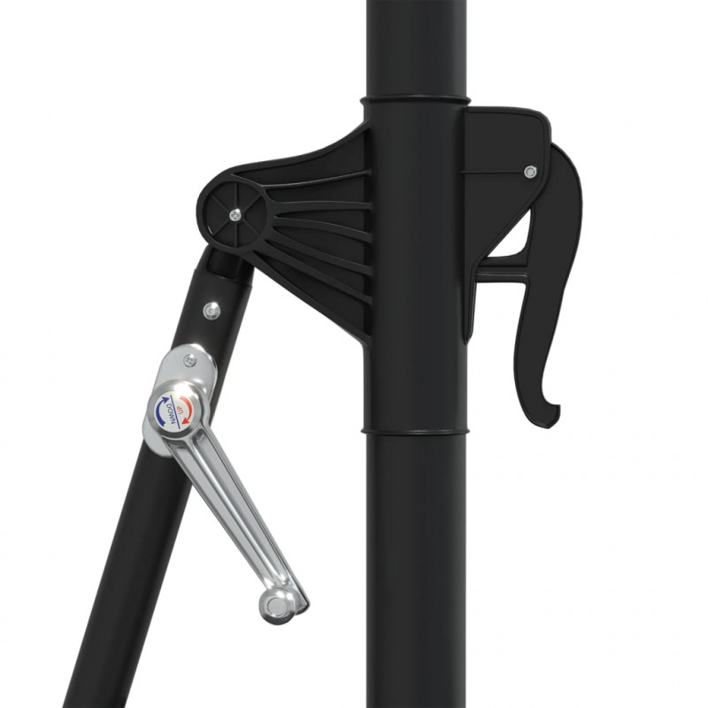 Parasol ogrodowy z LED, ścienny, 300 cm, niebieski