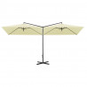 Podwójny parasol ogrodowy, stalowy słupek, piaskowy, 600x300 cm