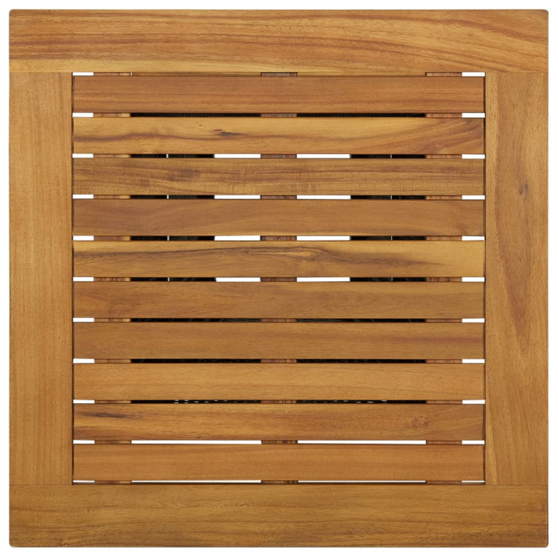 Stolik barowy, czarny, 60x60x110 cm, rattan PE i lita akacja