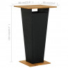 Stolik barowy, czarny, 60x60x110 cm, rattan PE i lita akacja