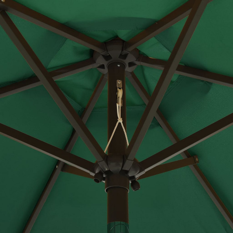 Parasol ogrodowy z LED, zielony, 200x211 cm, aluminium