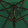 Parasol ogrodowy z LED, zielony, 200x211 cm, aluminium