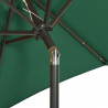 Parasol ogrodowy z LED, zielony, 200x211 cm, aluminium