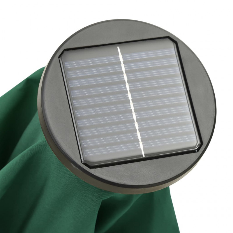 Parasol ogrodowy z LED, zielony, 200x211 cm, aluminium