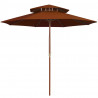 Parasol ogrodowy z dwupoziomową czaszą, terakota, 270 cm
