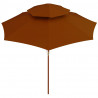 Parasol ogrodowy z dwupoziomową czaszą, terakota, 270 cm