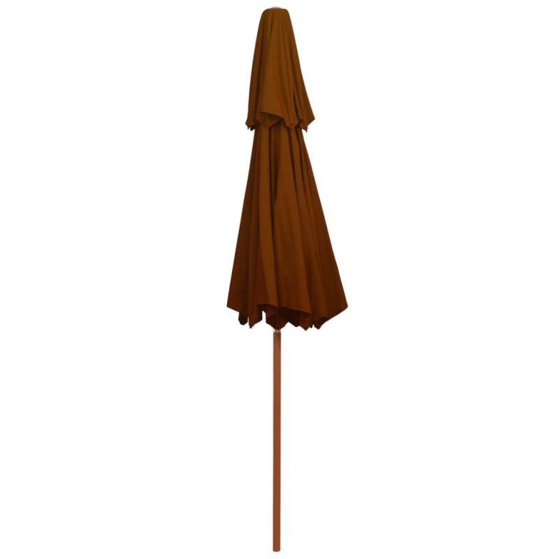 Parasol ogrodowy z dwupoziomową czaszą, terakota, 270 cm