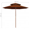 Parasol ogrodowy z dwupoziomową czaszą, terakota, 270 cm