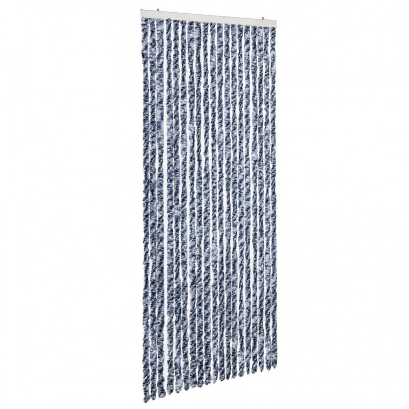 Zasłona przeciwko owadom, niebiesko-biała, 56x200 cm, szenil