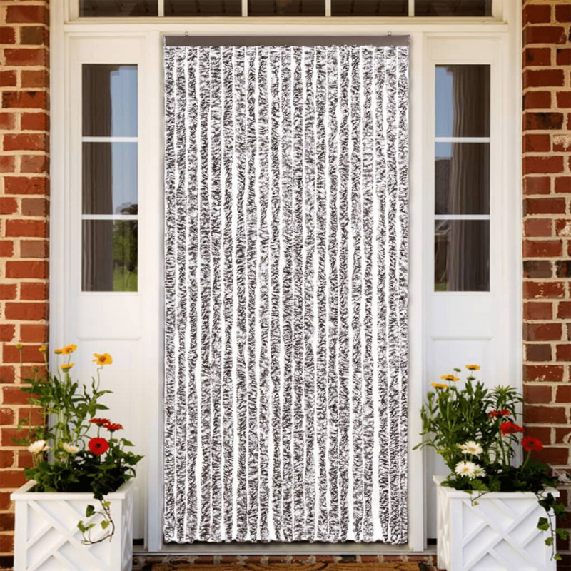 Zasłona przeciwko owadom, brązowo-beżowa, 90x200 cm, szenil