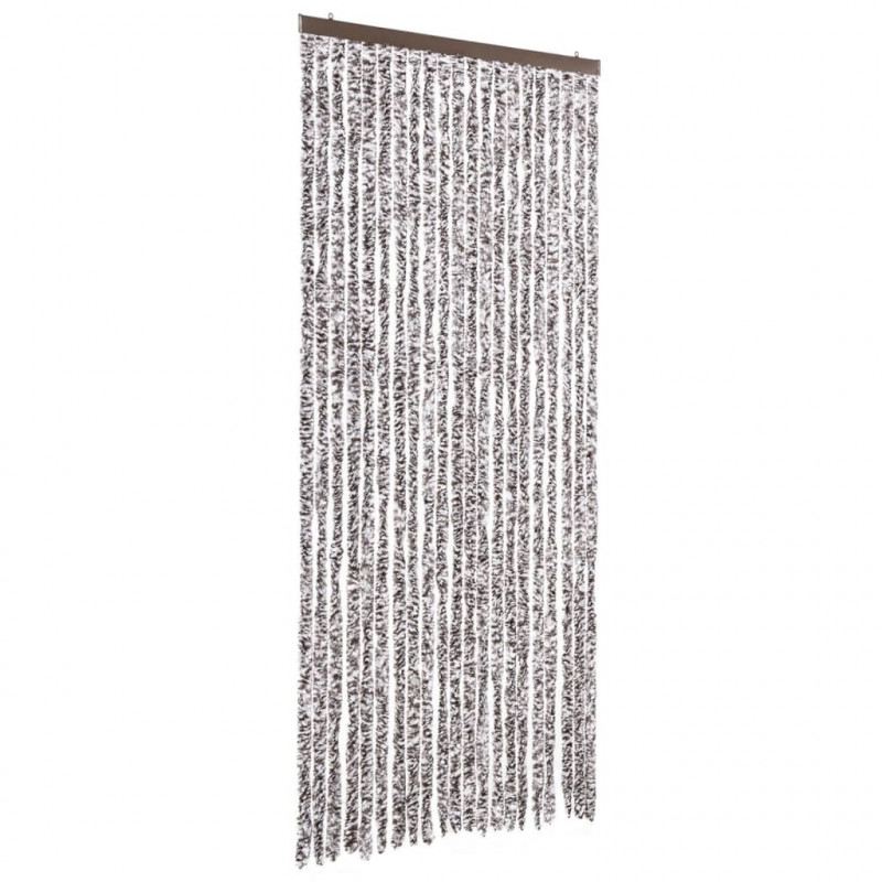 Zasłona przeciwko owadom, brązowo-beżowa, 90x200 cm, szenil