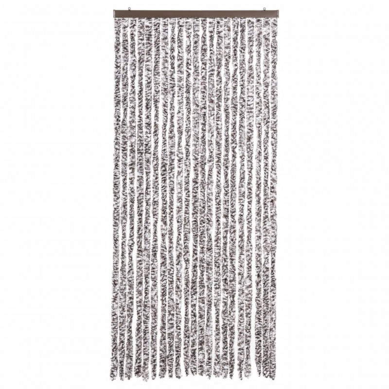 Zasłona przeciwko owadom, brązowo-beżowa, 90x200 cm, szenil