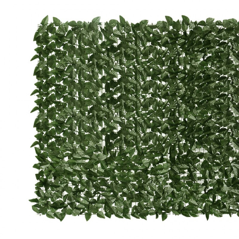 Parawan balkonowy, ciemnozielone liście, 600x150 cm
