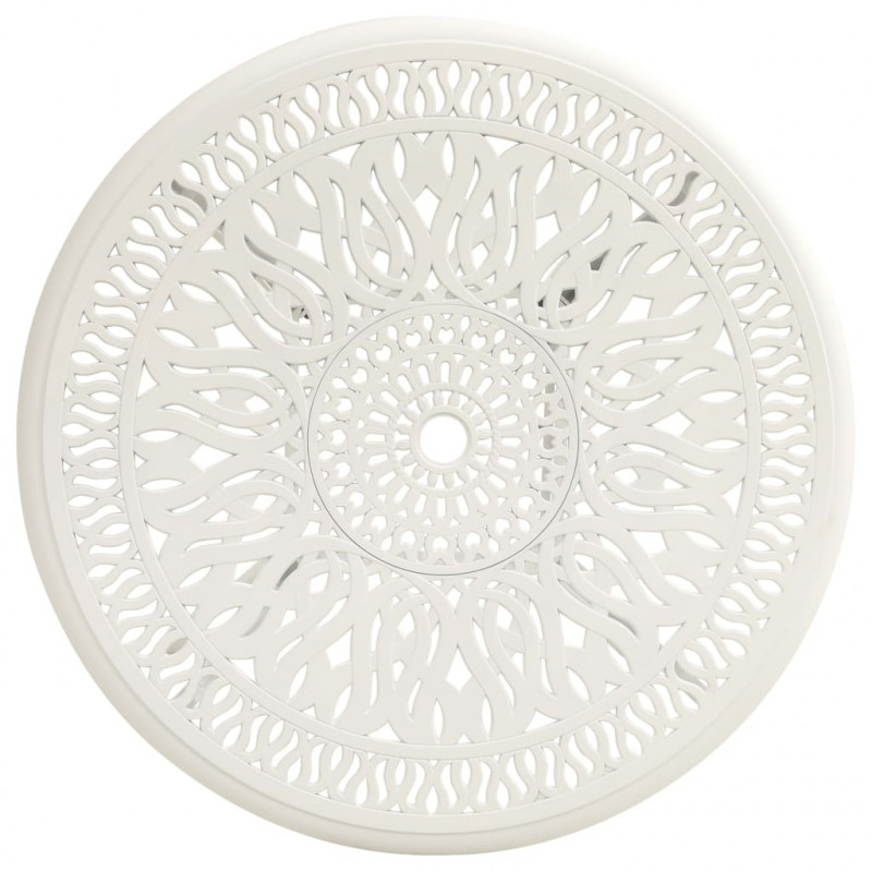 Stół ogrodowy, biały, 90x90x74 cm, odlewane aluminium