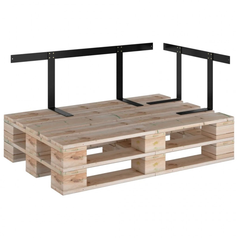 Oparcie do sofy z palet, czarne, 110 cm, żelazo
