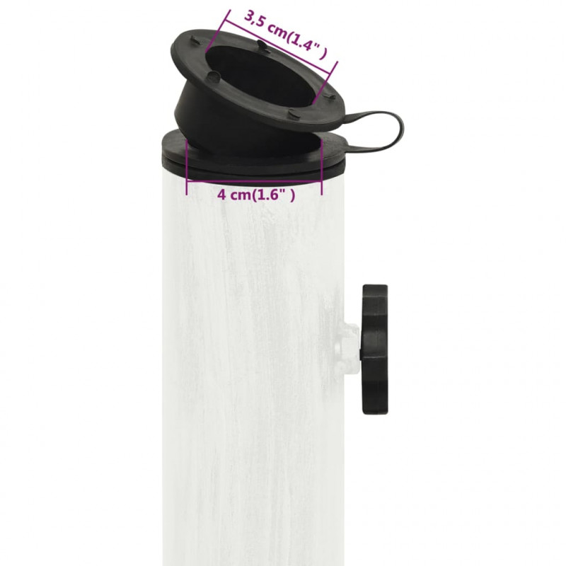 Podstawa pod parasol, biała, 44x44x31 cm, żeliwo