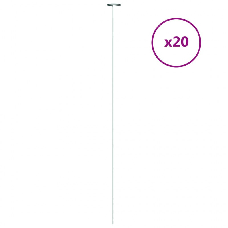 Podpórki do roślin, 20 szt., ciemnozielone, 91 cm, stalowe