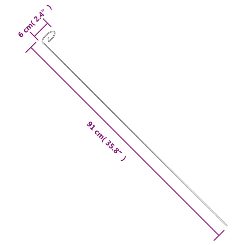 Podpórki do roślin, 20 szt., ciemnozielone, 91 cm, stalowe