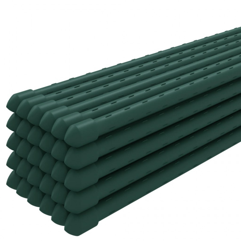 Podpórki do roślin, 30 szt., zielone, 60 cm, stalowe