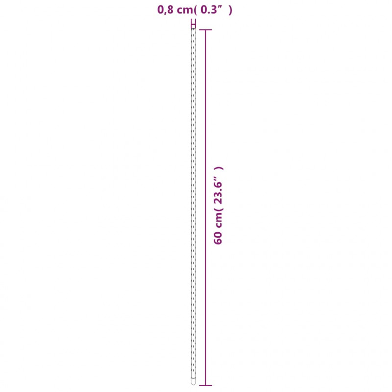 Podpórki do roślin, 30 szt., zielone, 60 cm, stalowe
