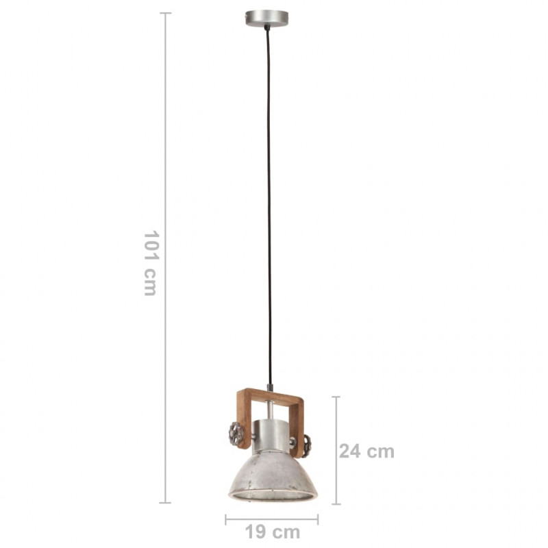 Industrialna lampa wisząca, 25 W, srebrna, okrągła, 19 cm, E27